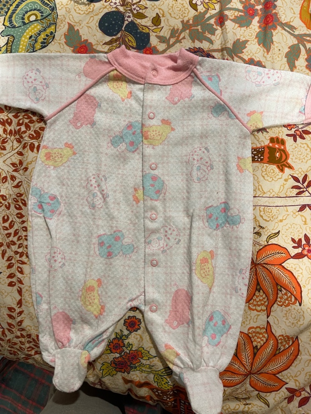 BabyGRO Pink Printed Infant Footed Sleeper
